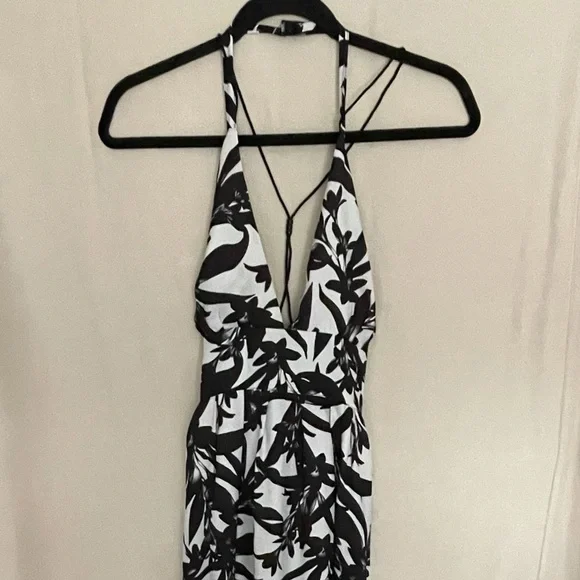 Bb Dakota Larissa lotus printed beaded tie back maxi dress GUC size Small - Picture 3 of 7